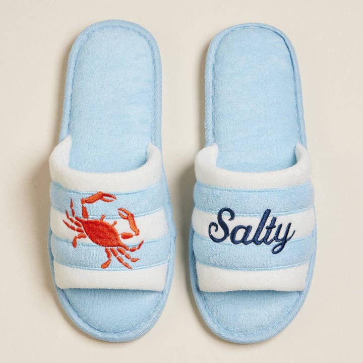 Frem - Wholesale Slides - Women's - Salty Crab Embroidered Terry Poolside Slides
