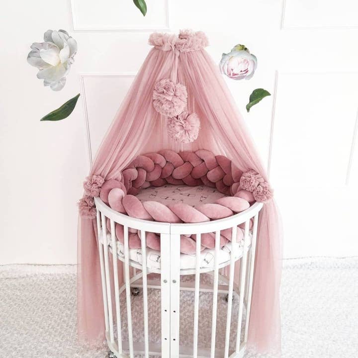 Allbright Kids – wholesale Sänghimmel - Barn och baby – Canopy Bed tulle för barnkammare/Barn hängande tält för sovrum/Princess playhouse/Pom Pom canopy