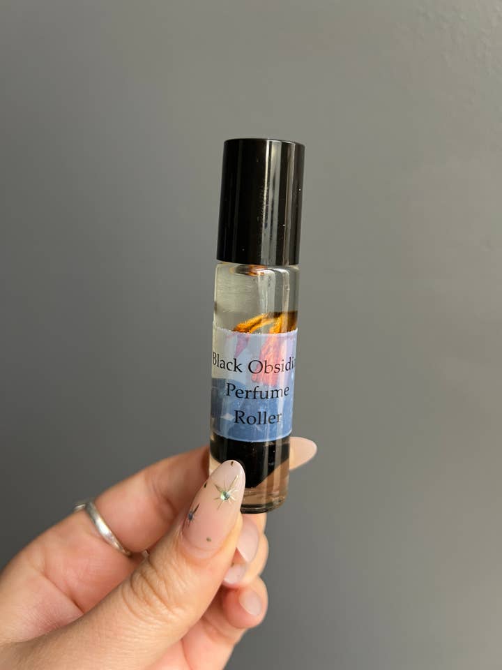 Black Obsidian Crystal Perfume Roller for wholesale by Sapphire & Sage