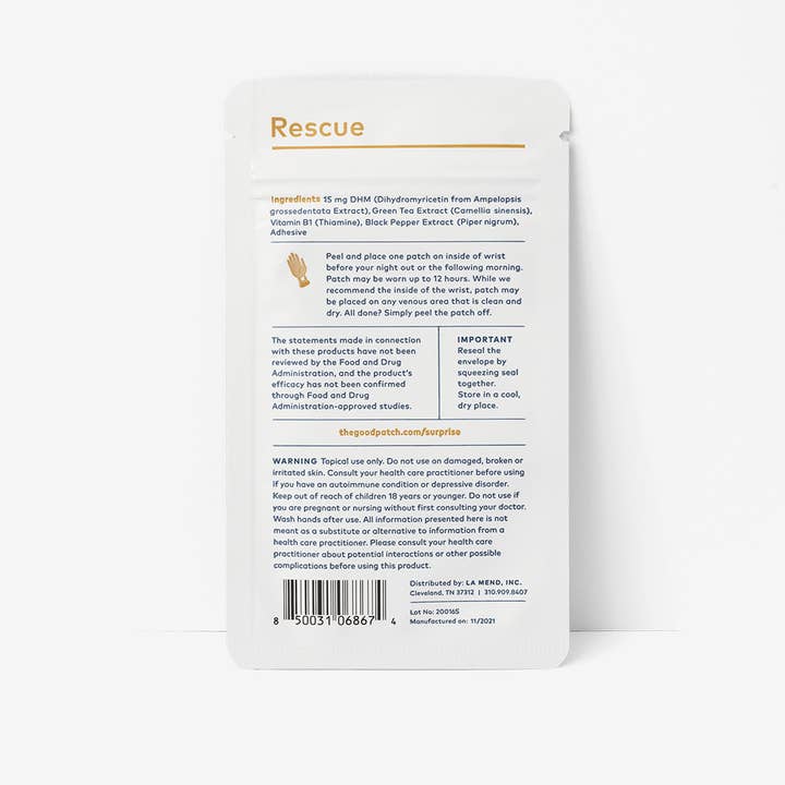 The Good Patch - Wholesale Oral Supplement/Vitamin - Rescue Limited Edition Wearable Wellness Patch5