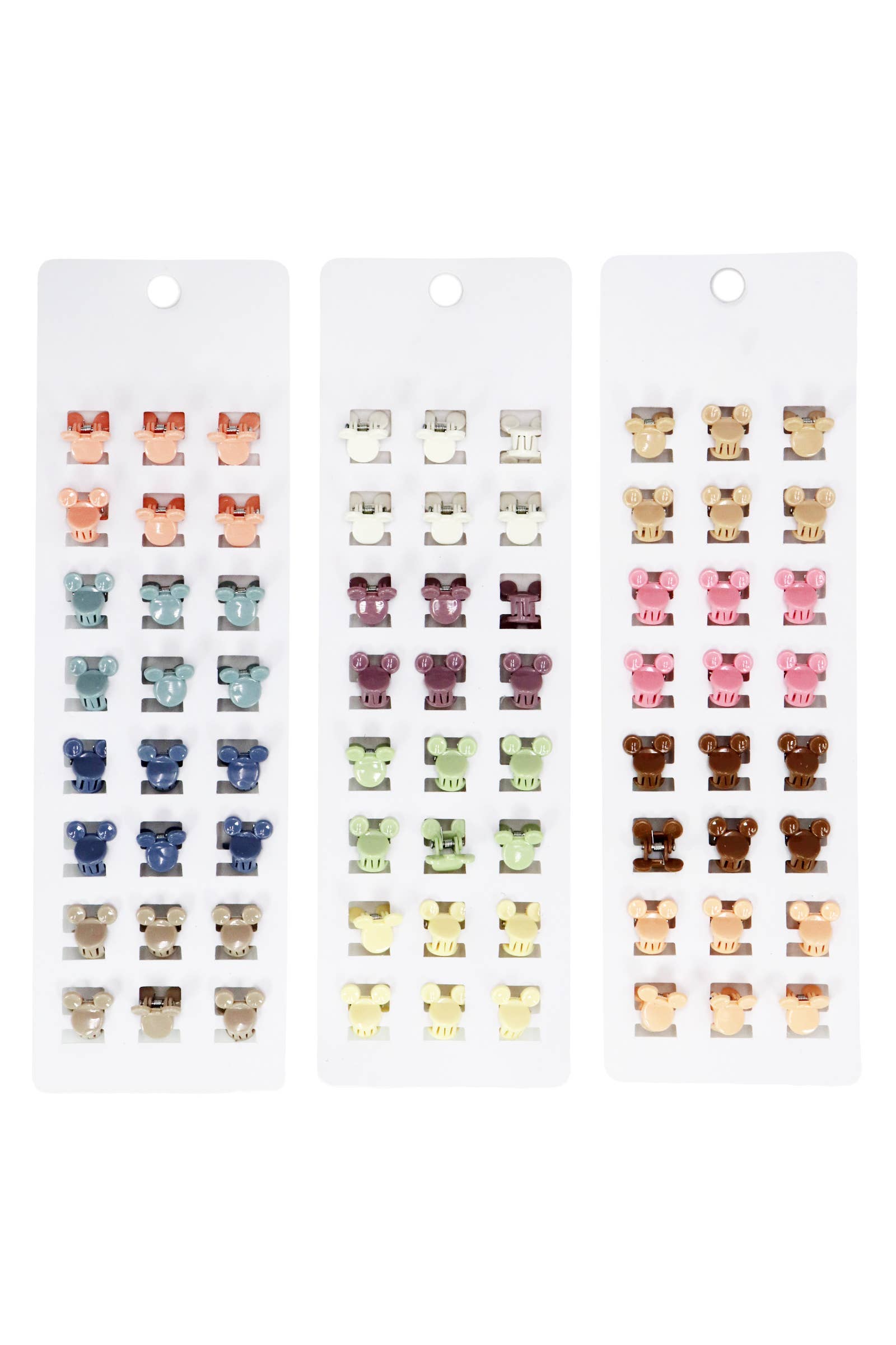 ASSORTED Mini Glossy Pastel Hair Claw - 24pc/card for wholesale on Faire1