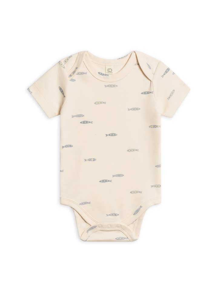 Colored Organics - Wholesale Bodysuit (Non-Footed) - Baby - Organic Baby Afton Bodysuit - Fish / Marino + Rain