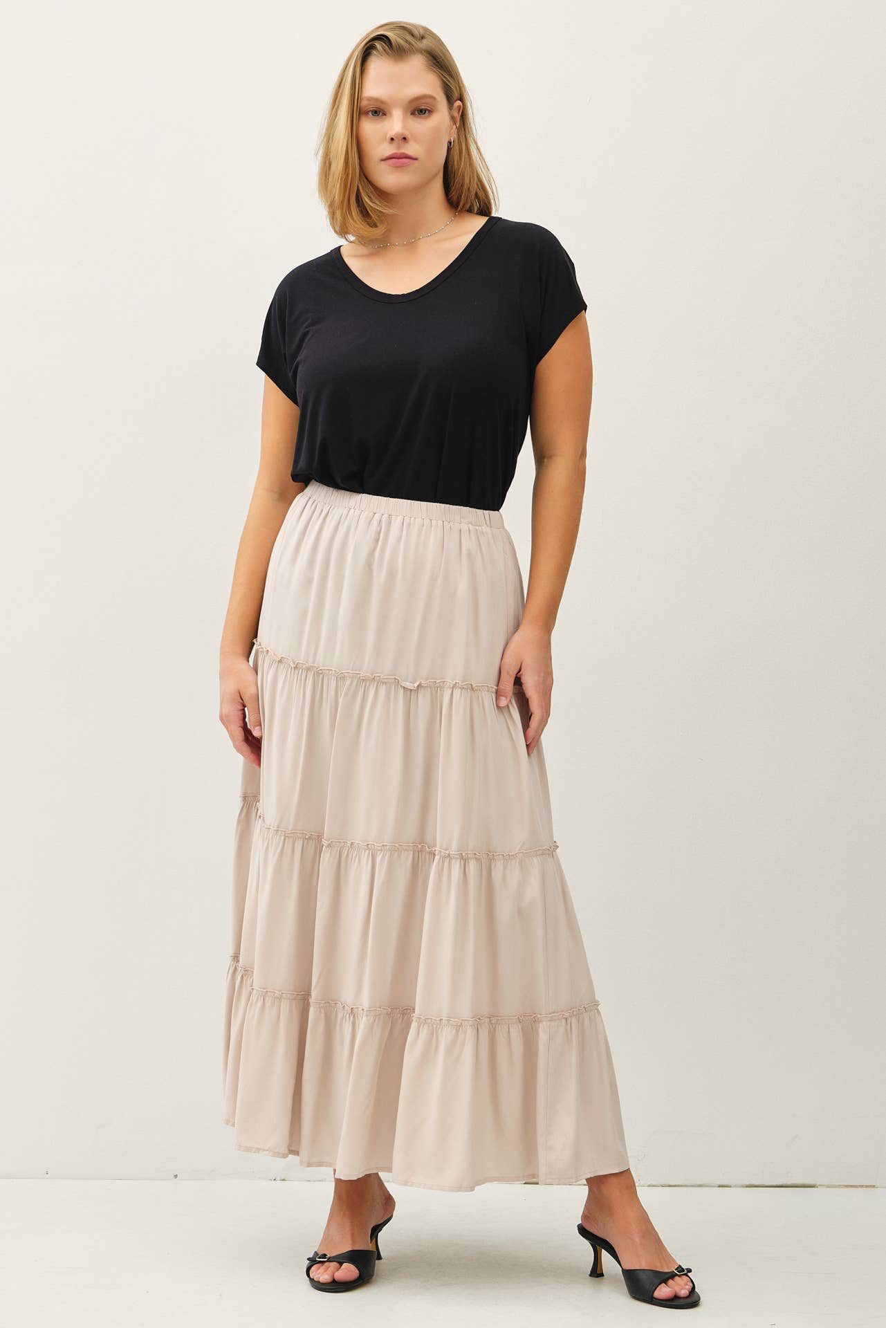 Be Cool - Wholesale Skirt - Women's - PLUS SIZE 4-TIERED MAXI SKIRT8