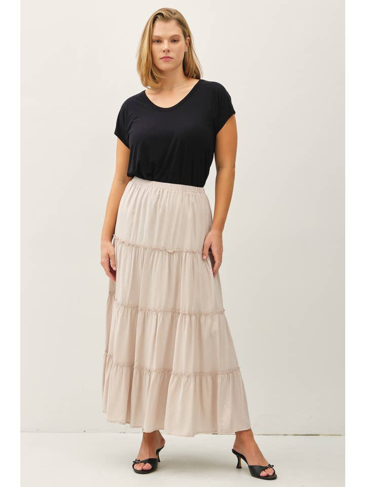 Be Cool - Wholesale Skirt - Women's - PLUS SIZE 4-TIERED MAXI SKIRT8