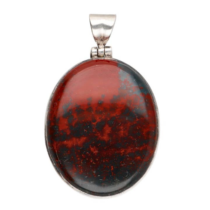 Vives de la Cortada S.L - Wholesale Individual Charm/Pendant - Random Bloodstone Pendant in 925 Sterling Silver