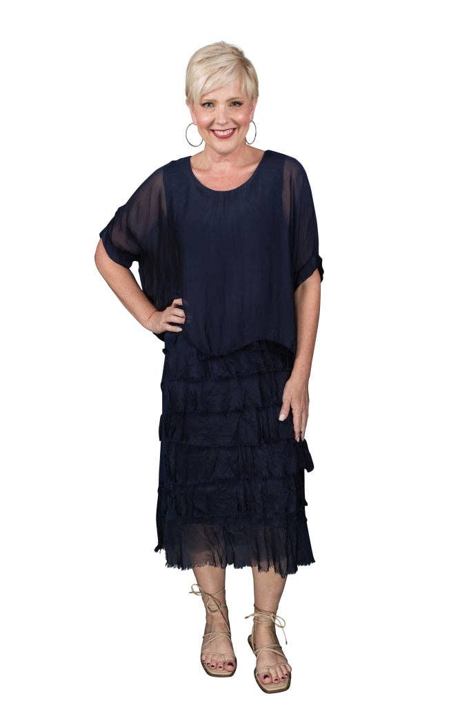 TINA Stephens Italy/Tees By Tina - Wholesale Dress - Women's - Gail Tiered Ruffle Dress (DQ206)6