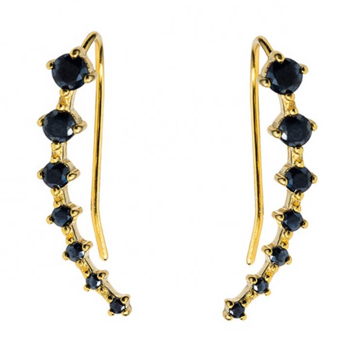 Boucles d'oreilles Classic Black Climber pour la vente par Benny Loves Stella