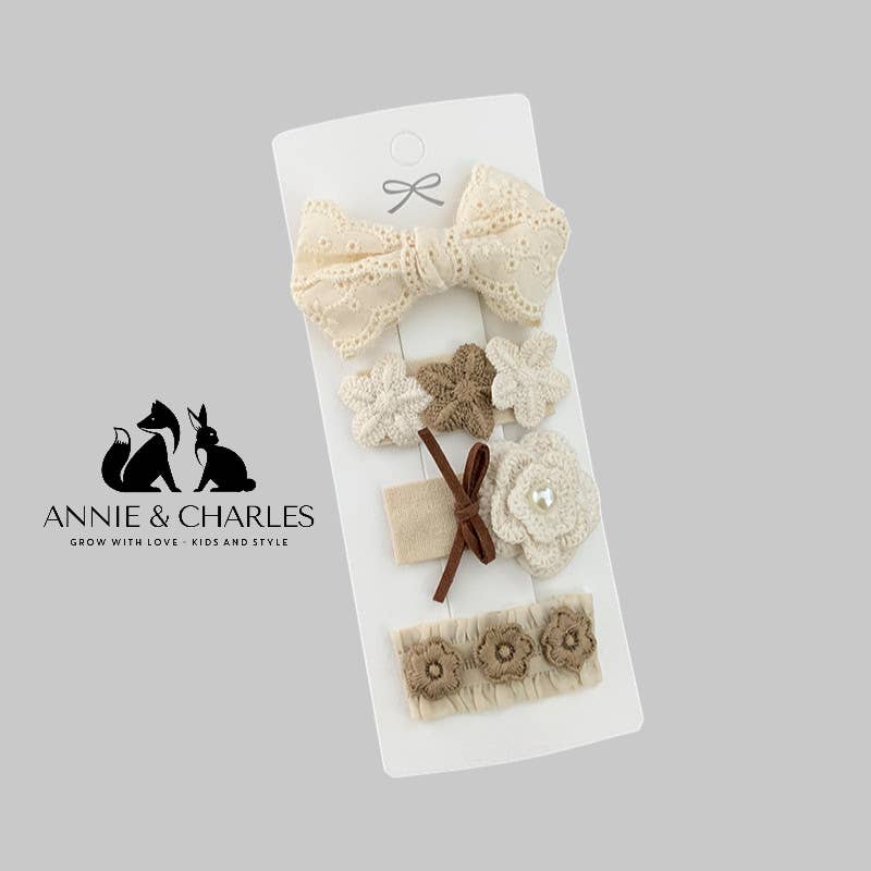 Annie & Charles - Wholesale Hair Clip - Kids - Annie & Charles® Hair Clip Set - Small Floral Splendor1