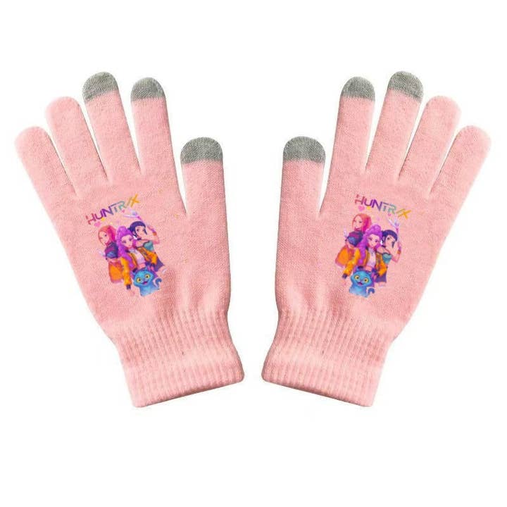Little Trendy - Wholesale Gloves - Women's - KDH K-pop inspired Printed Knitted Touch Screen Gloves4