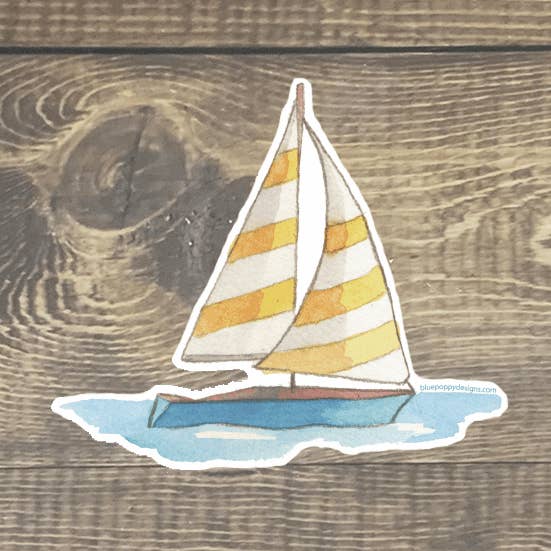 Pegatinas de vinilo con diseño de velero para venta al por mayor de Blue Poppy Designs