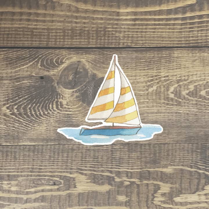 Sailboat Design Vinyl Stickers for wholesale by Blue Poppy Designs