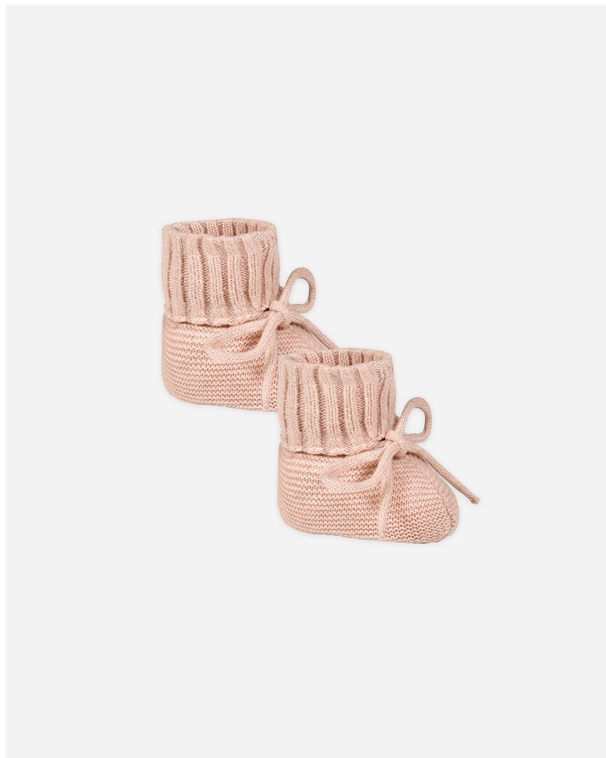 Quincy Mae - Wholesale Booties - Baby - Knit Booties Heathered Rose