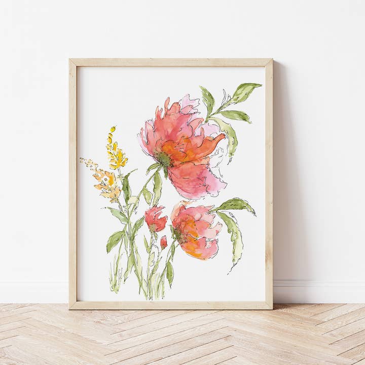 Peony Art Print for wholesale by WLDFLWR Studio