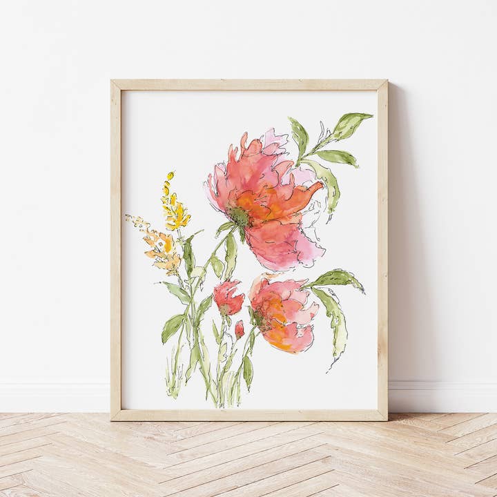 Peony Art Print för wholesale av WLDFLWR Studio