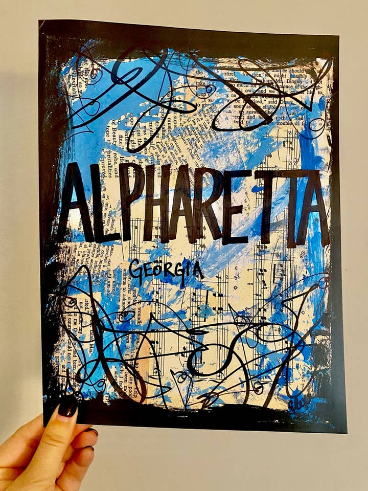 GEORGIA “Alpharetta” - ART PRINT for wholesale by Lexicon of Love Music Art