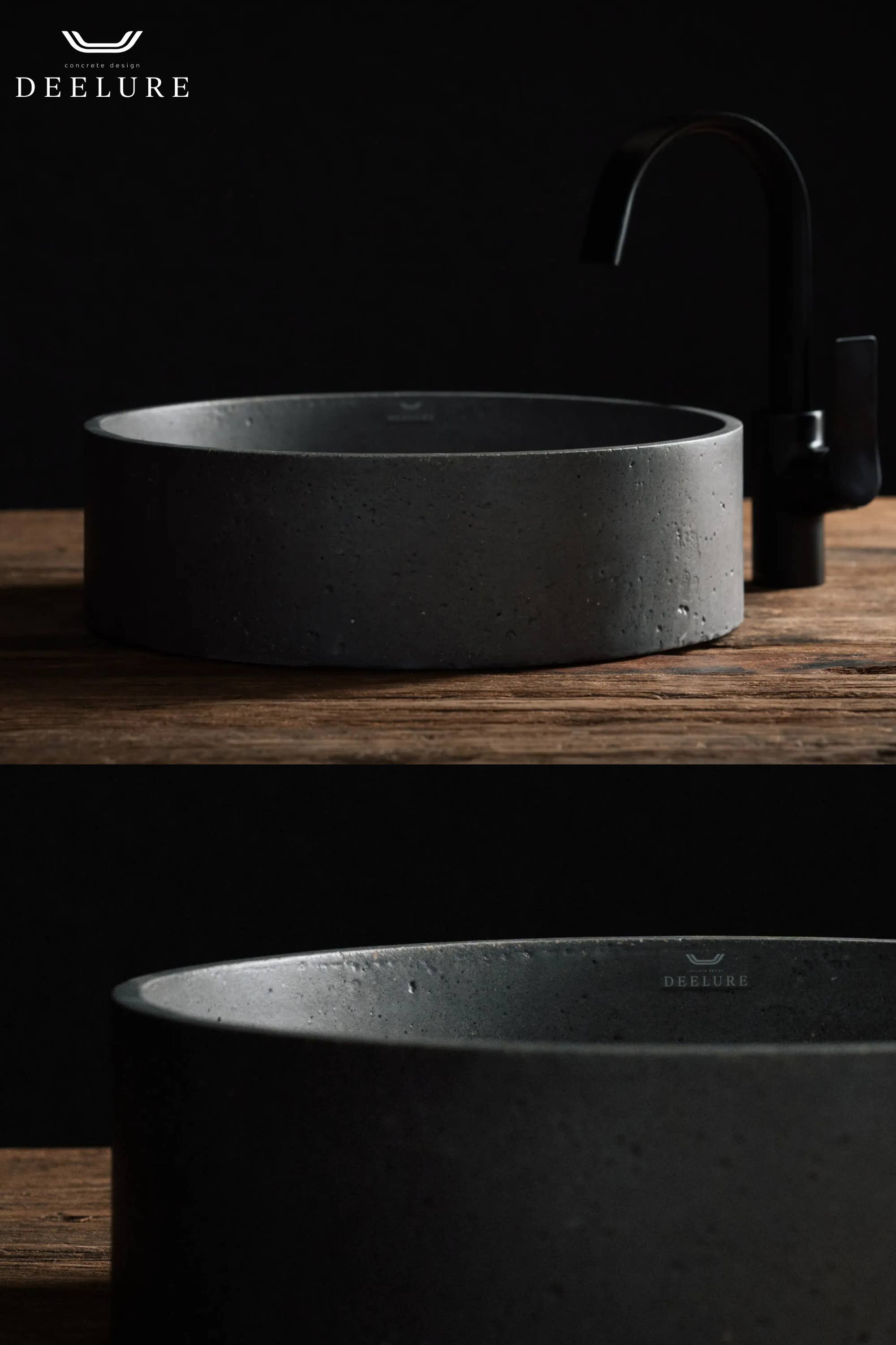 deelure - Wholesale Bathroom Accessory Set - DEELURE - “Round” concrete washbasin in many colors2