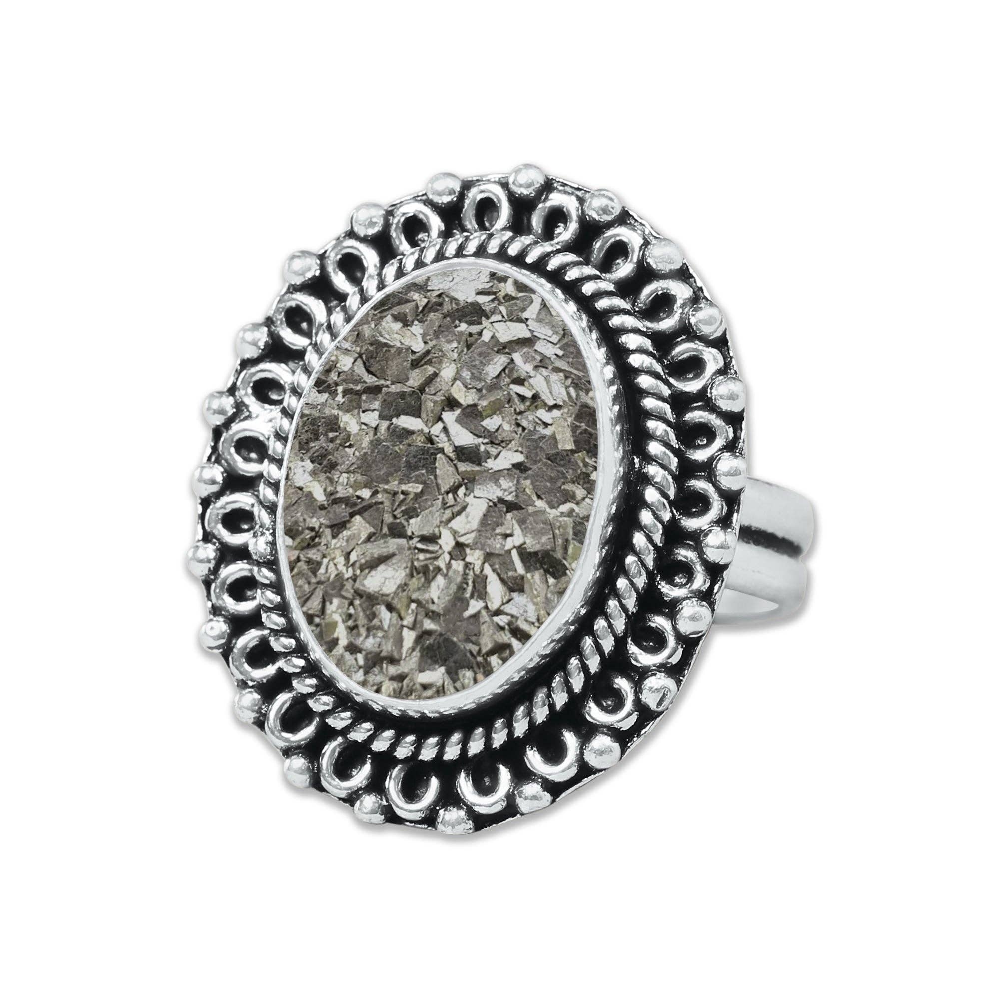 Handmade Jewels - Wholesale Cocktail/Statement Ring - Pyrite Druzy Rings – Handmade, Silver-Plated, Sparkling Natural Stone (Made to Order)14