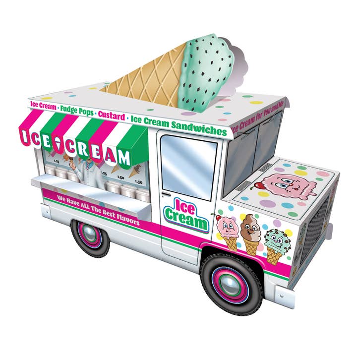 Beistle - Wholesale Decorative Tabletop Object - 3-D Ice Cream Truck Centerpiece