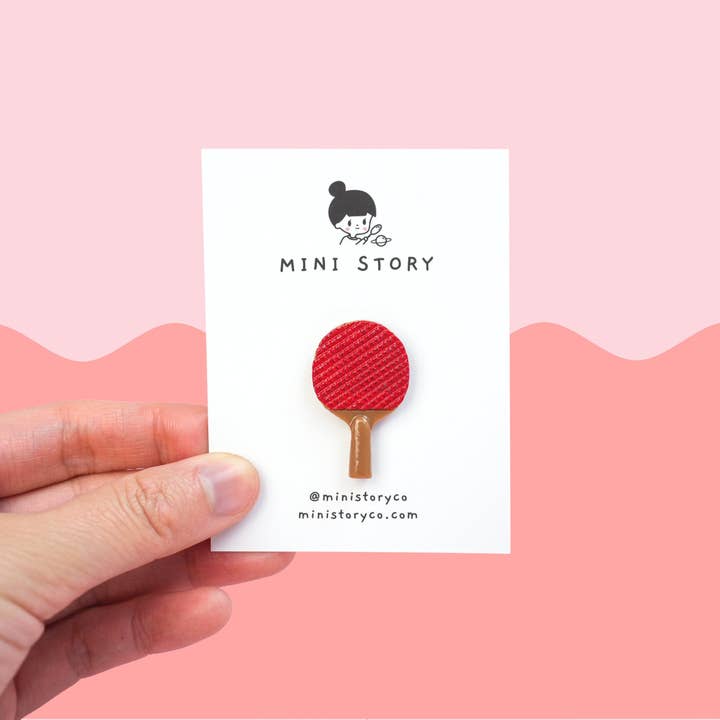 Mini Story Co - Wholesale Lapel Pin/Button - Ping Pong Bat Pin | Table Tennis Brooch | Sports Accessories | Table Tennis Bat Pins | Miniature Pins | Gift for Ping Pong Player