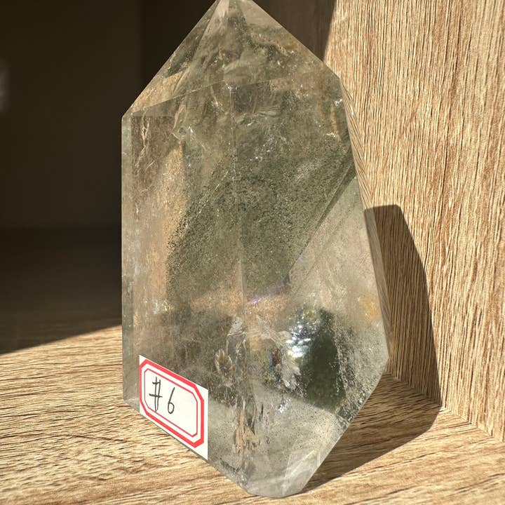 Moon Rituals - Vendita all'ingrosso Pietra/cristallo spirituale - Torre di Quarzo Naturale Raro da Giardino con punto di quarzo arcobaleno Torre di Lodolite Quarzo Scenico punto di cristallo quarzo fantasma verde, Regalo di Natale di Cristallo #61