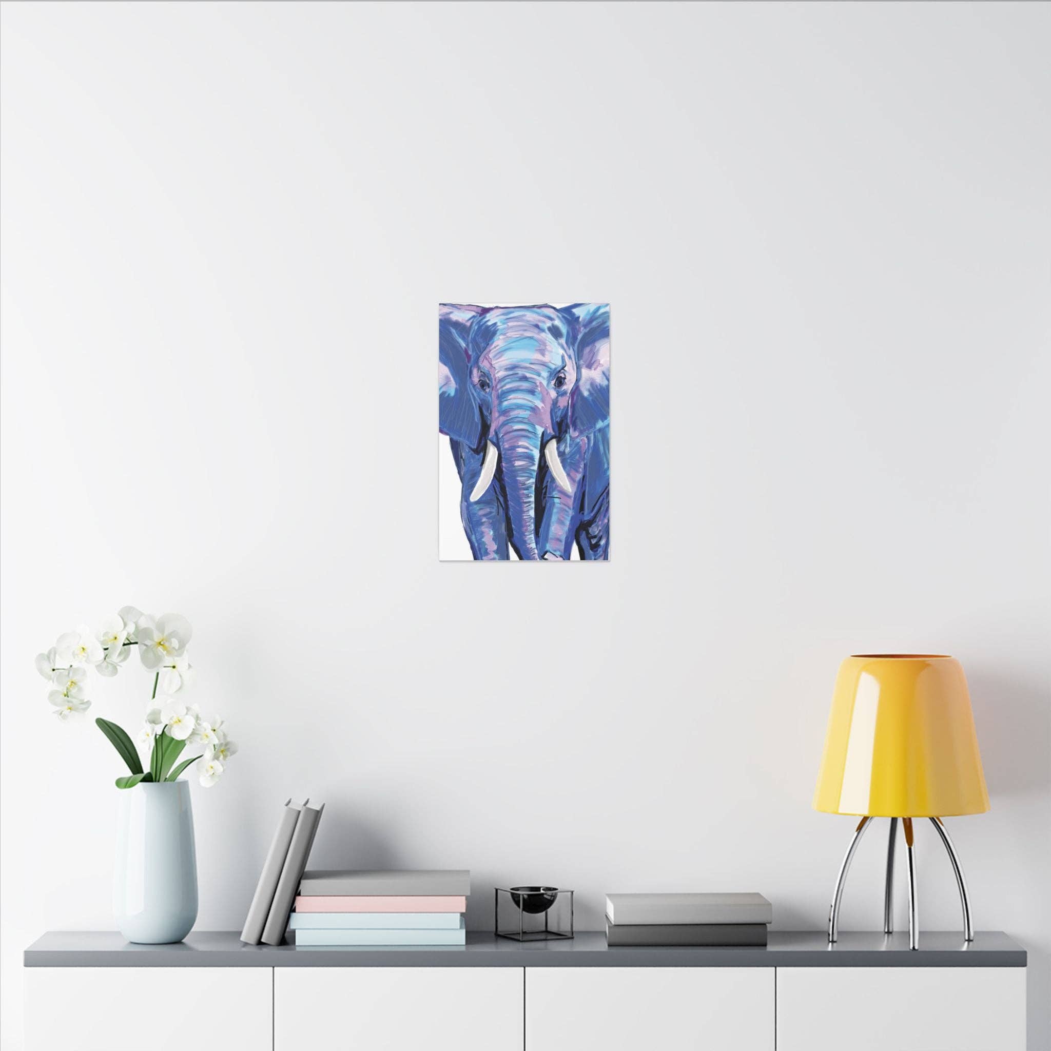 Blue Cava - Wholesale Art Print - Blue and Pink Elephant Canvas Art - Colorful Elephant Wall Décor38