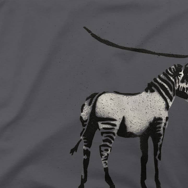 Art-O-Rama Shop - Wholesale Screen Printed T-Shirt - Unisex - Banksy Zebra Stripes Artwork T-Shirt