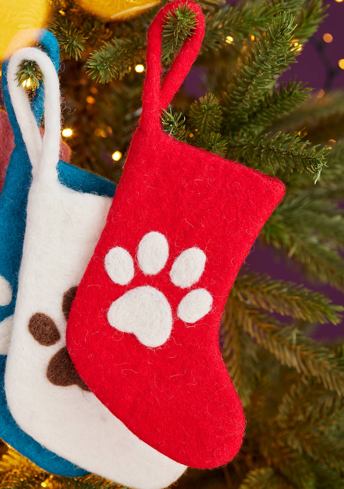 Namaste – wholesale Christmas decoration – Felt Paw Pet Mini Stocking1