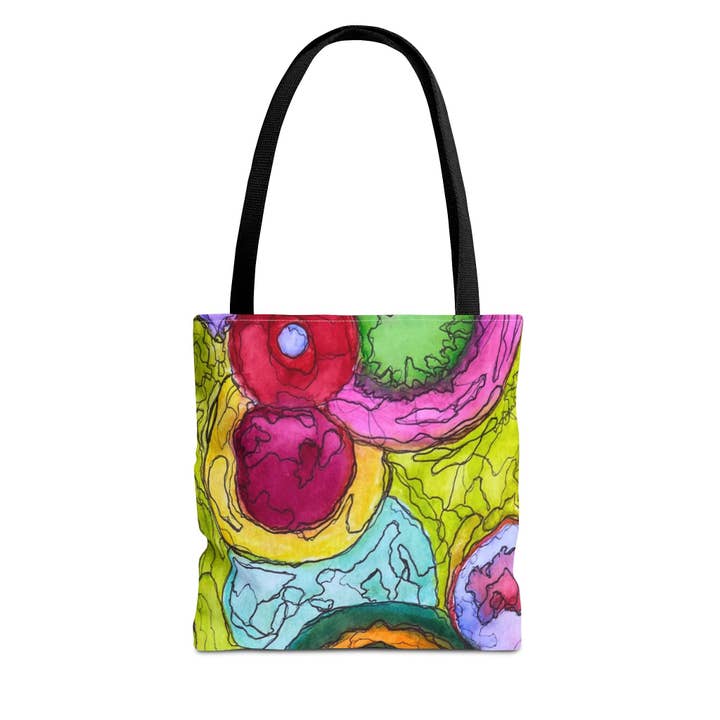 Vibrant Art Tote Bag - Colorful Messenger Bag, Eco-Friendly Shopping Bag, for wholesale by Tina Brown