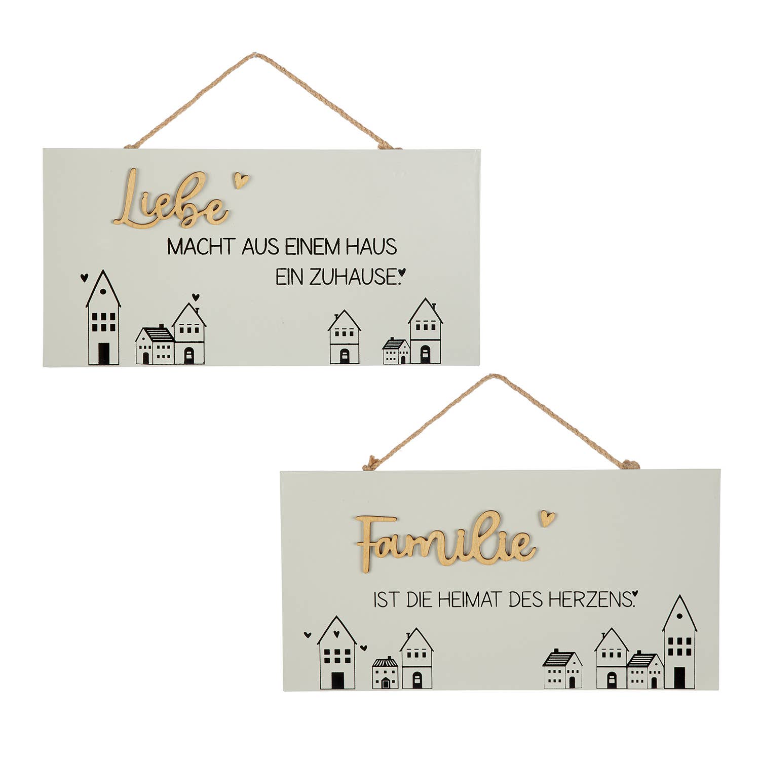 weiß Schild rechteckig Familie 2-sort. weiß H. 16 cm, VE 12 für den Großhandel auf Faire0