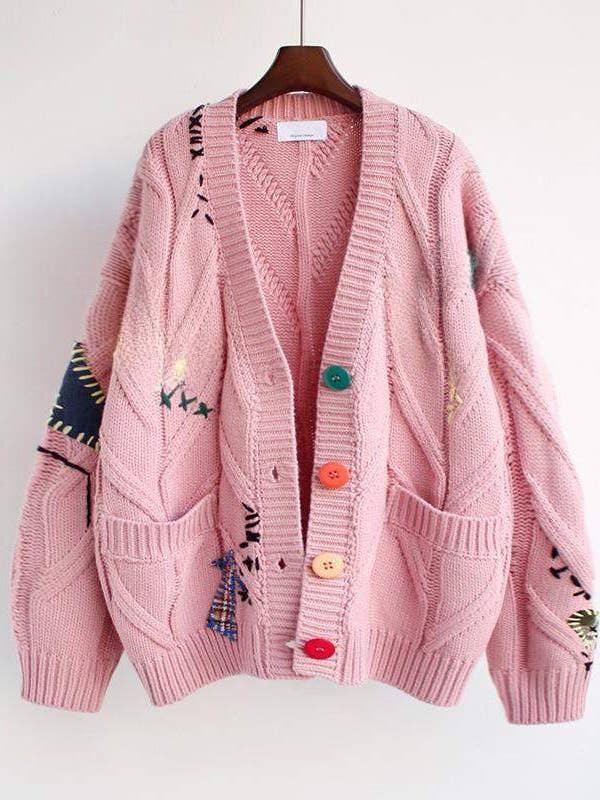 veste pull en maille lâche au design tendance pour la vente par Fashion Combination