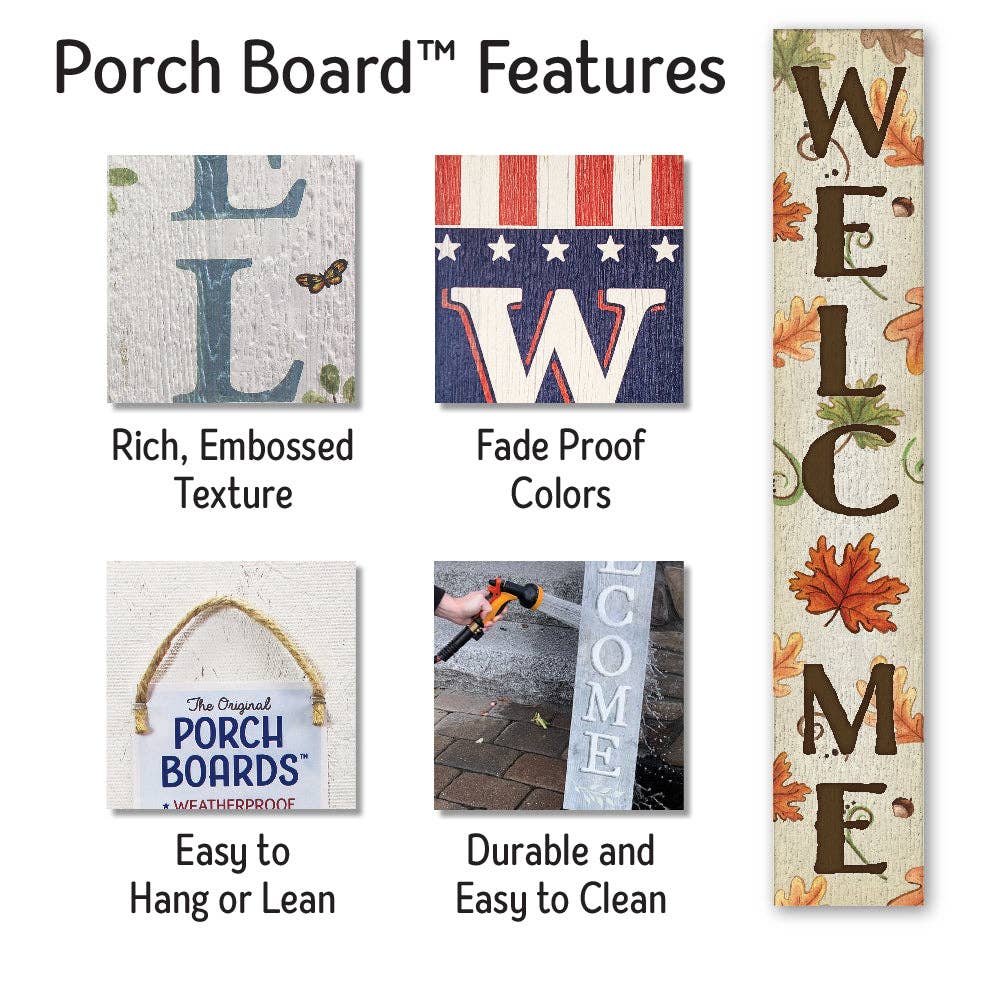 ST Creations - Wholesale Sign - Welcome Leaves & Acorns - Porch Board™5