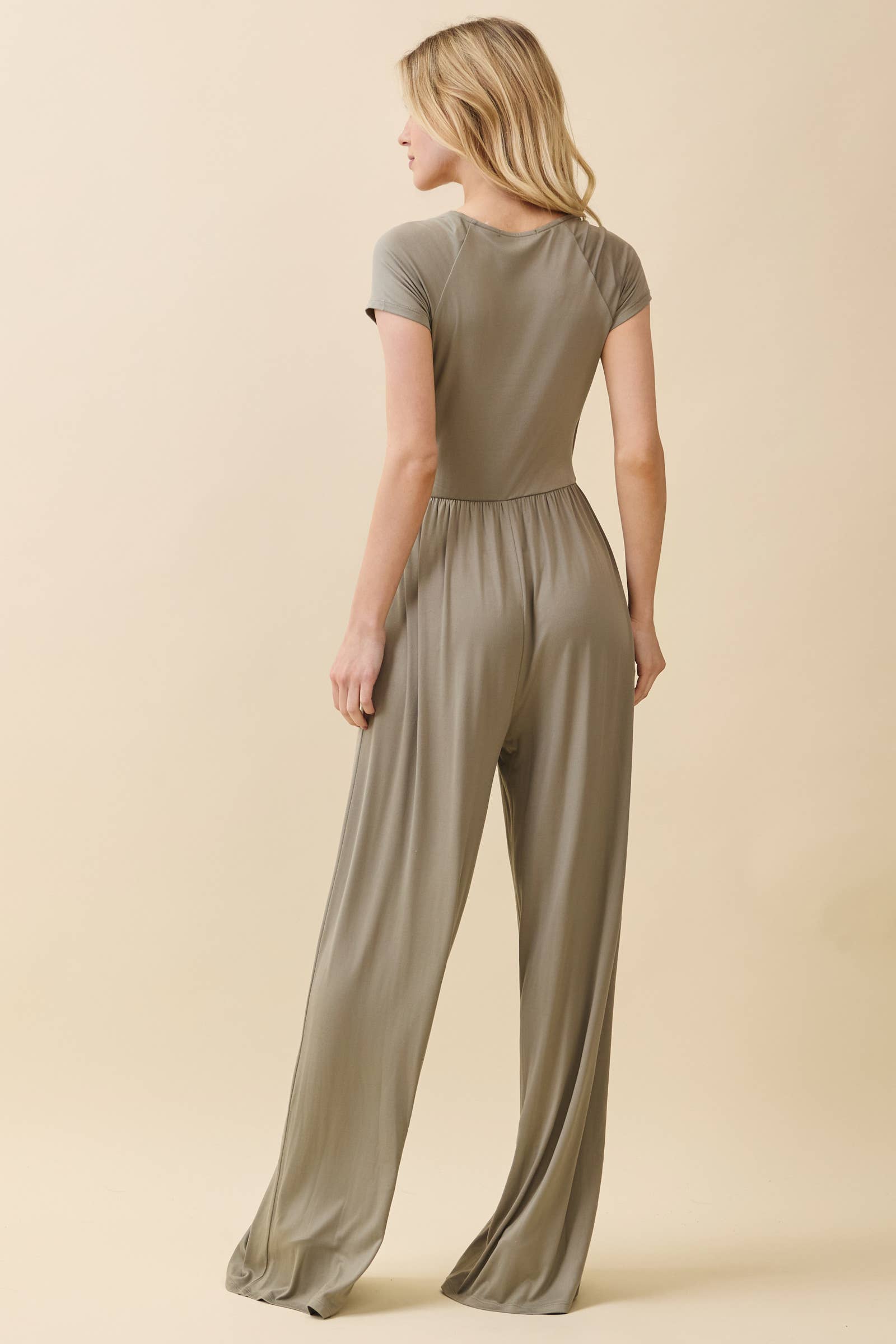 Heart & Hips - Wholesale Jumpsuit - Women's - JR56657 - RUCHED SURPLICE PALAZZO JUMPSUIT10