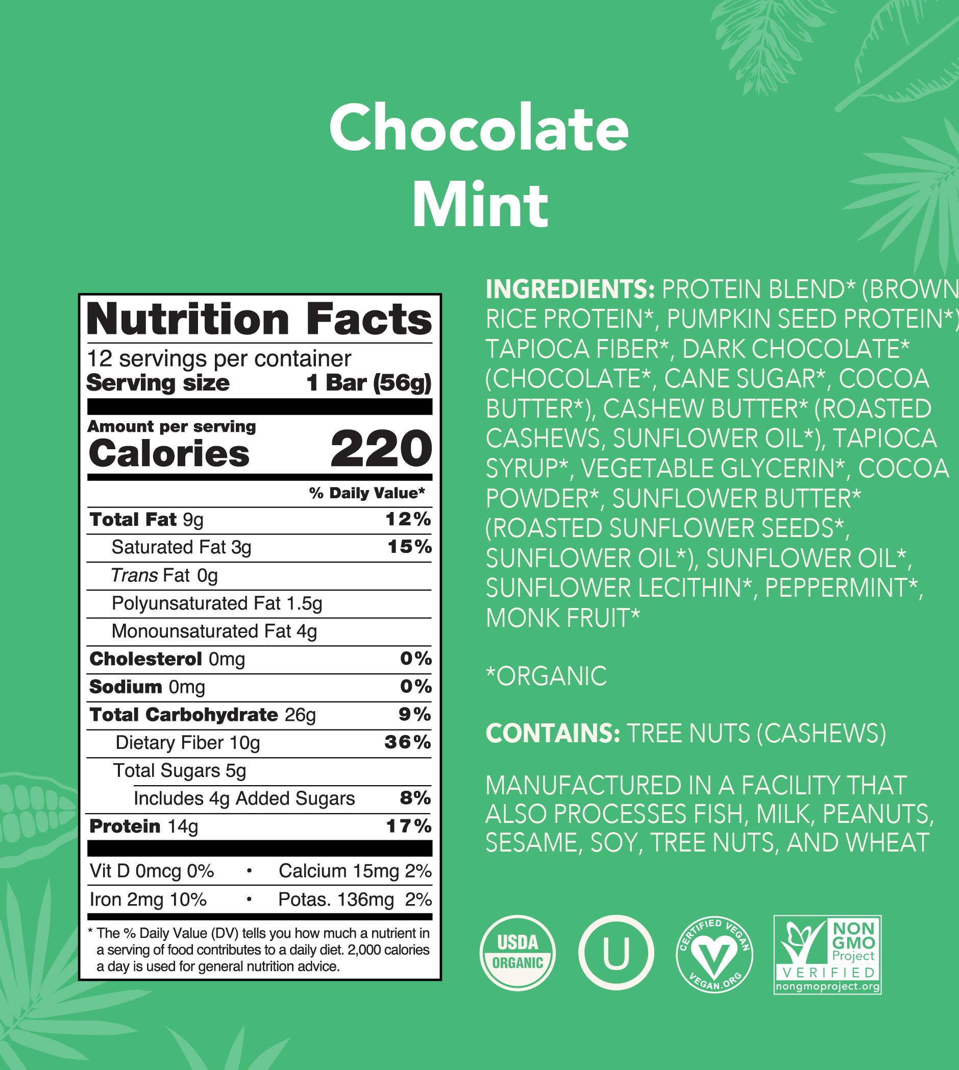 Aloha - Wholesale Snack Bar - Chocolate Mint Protein Bar2