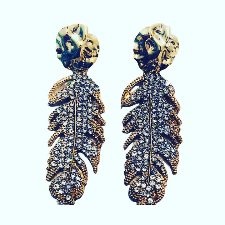 Plumas doradas para venta al por mayor de JAG/ged Edge Jewelry