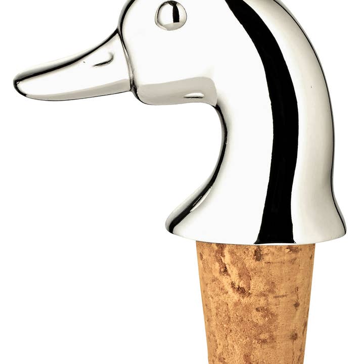 Bottle Cork Bottle Stopper Duck, Silver-Plated for wholesale by EDZARD