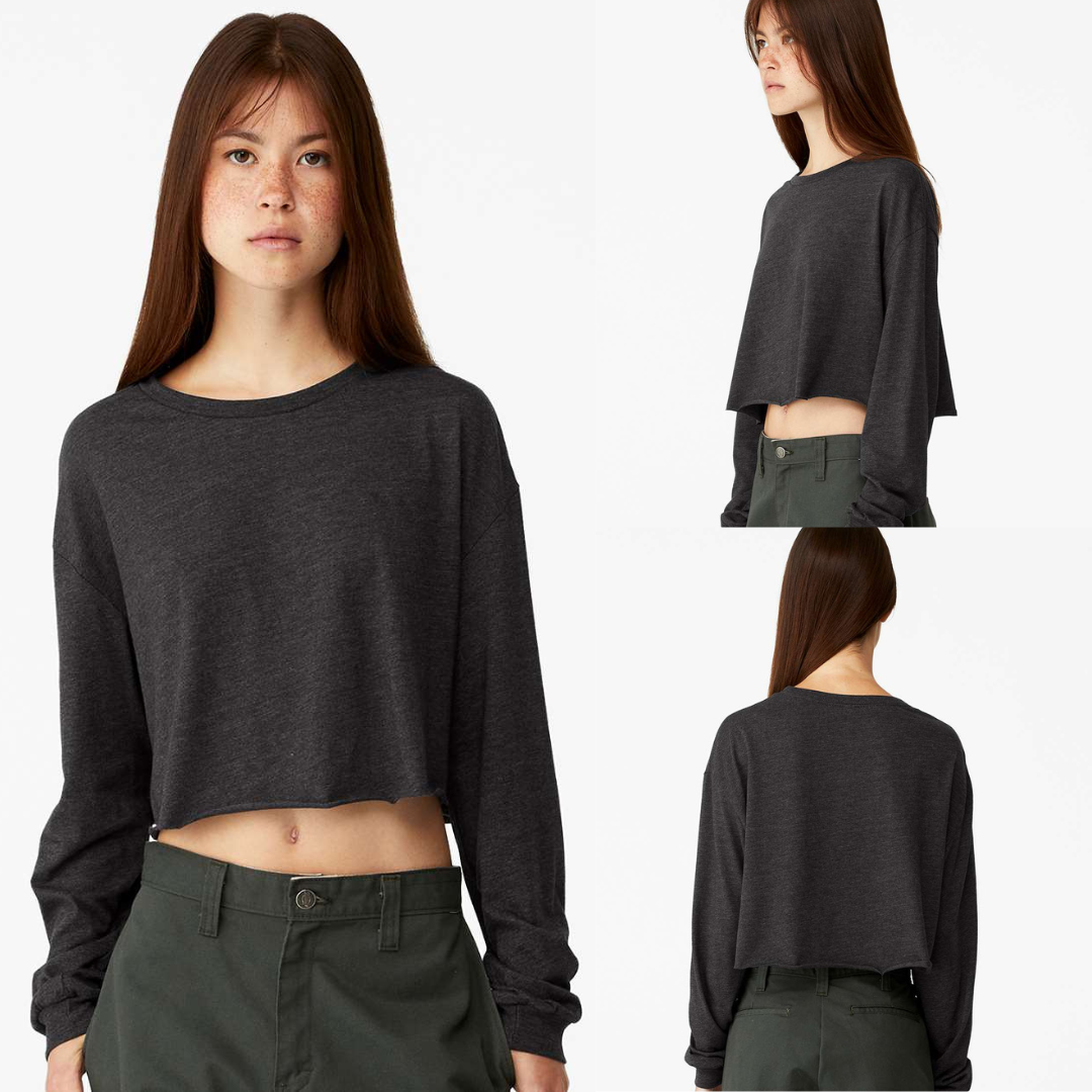 MYES BULK APPAREL - Vente T-shirt – femme - T-shirt à manches longues raccourci pour femme BELLA+CANVAS3