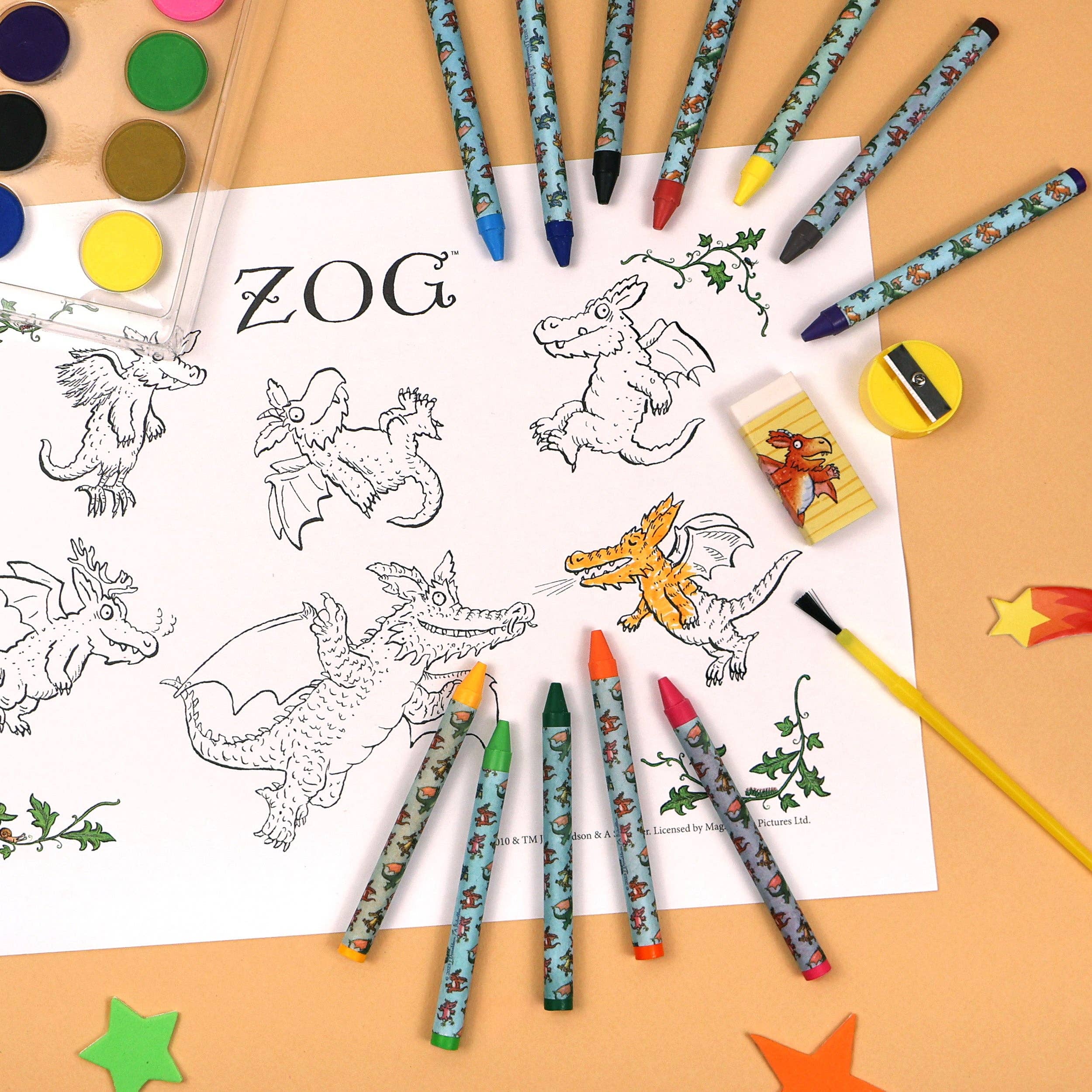 Robert Frederick Ltd – wholesale Art set – Child & baby – Zog Children's 42 Piece Art Set - For Ages 3 to 8 Years - Includes Paints and Crayons4