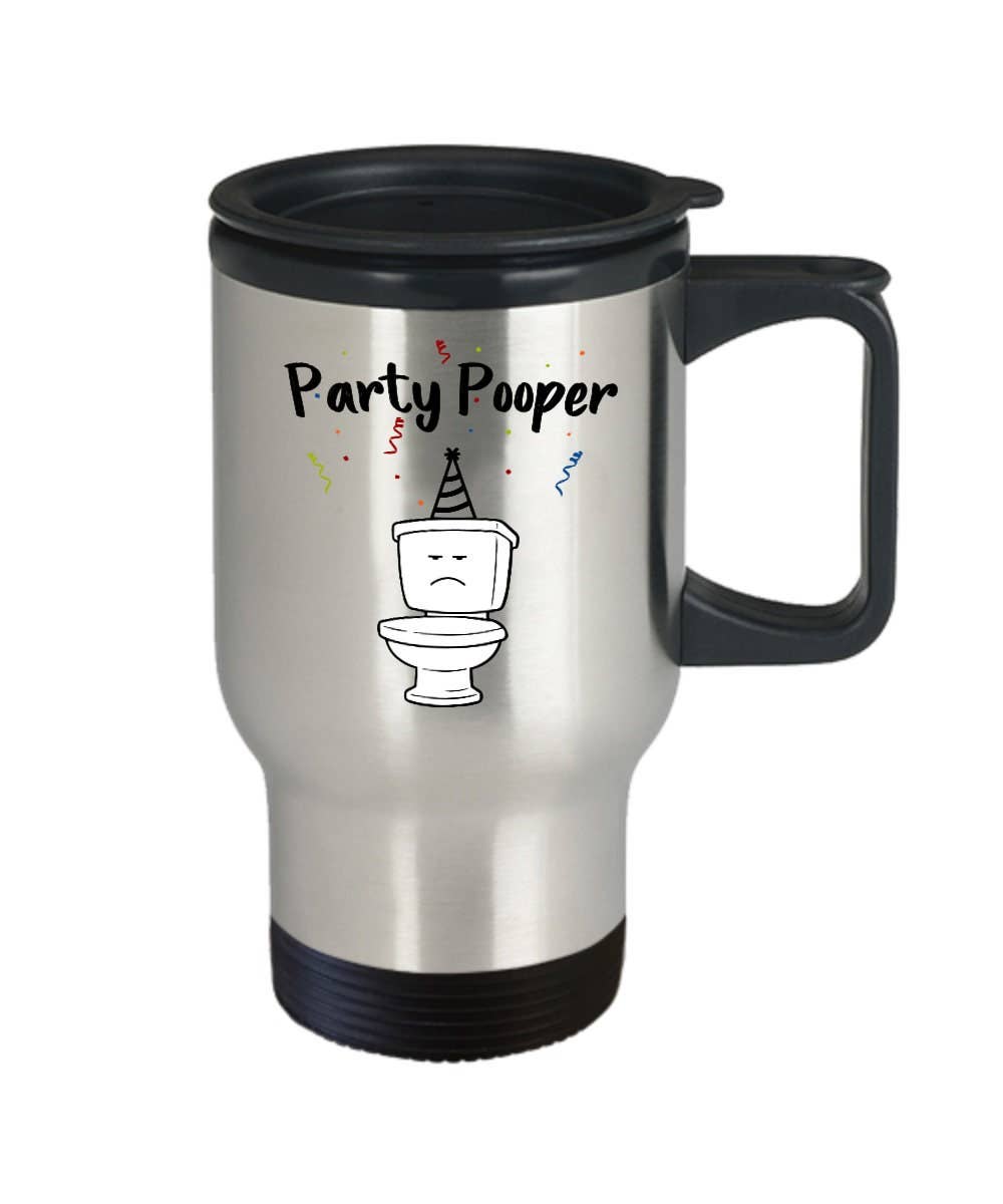 CustomHappy - Wholesale Insulated Mug/Tumbler - Party Pooper Travel Mug - Insulated Tumbler1