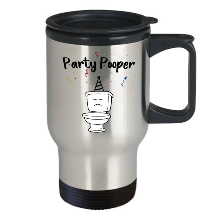 CustomHappy - Wholesale Insulated Mug/Tumbler - Party Pooper Travel Mug - Insulated Tumbler1