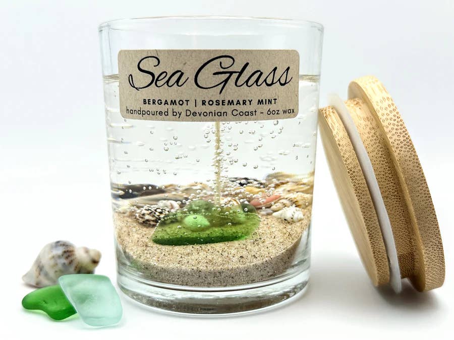Devonian Coast - Wholesale Novelty Candle - Sea Glass Gel Candle – Medium 6oz Wax