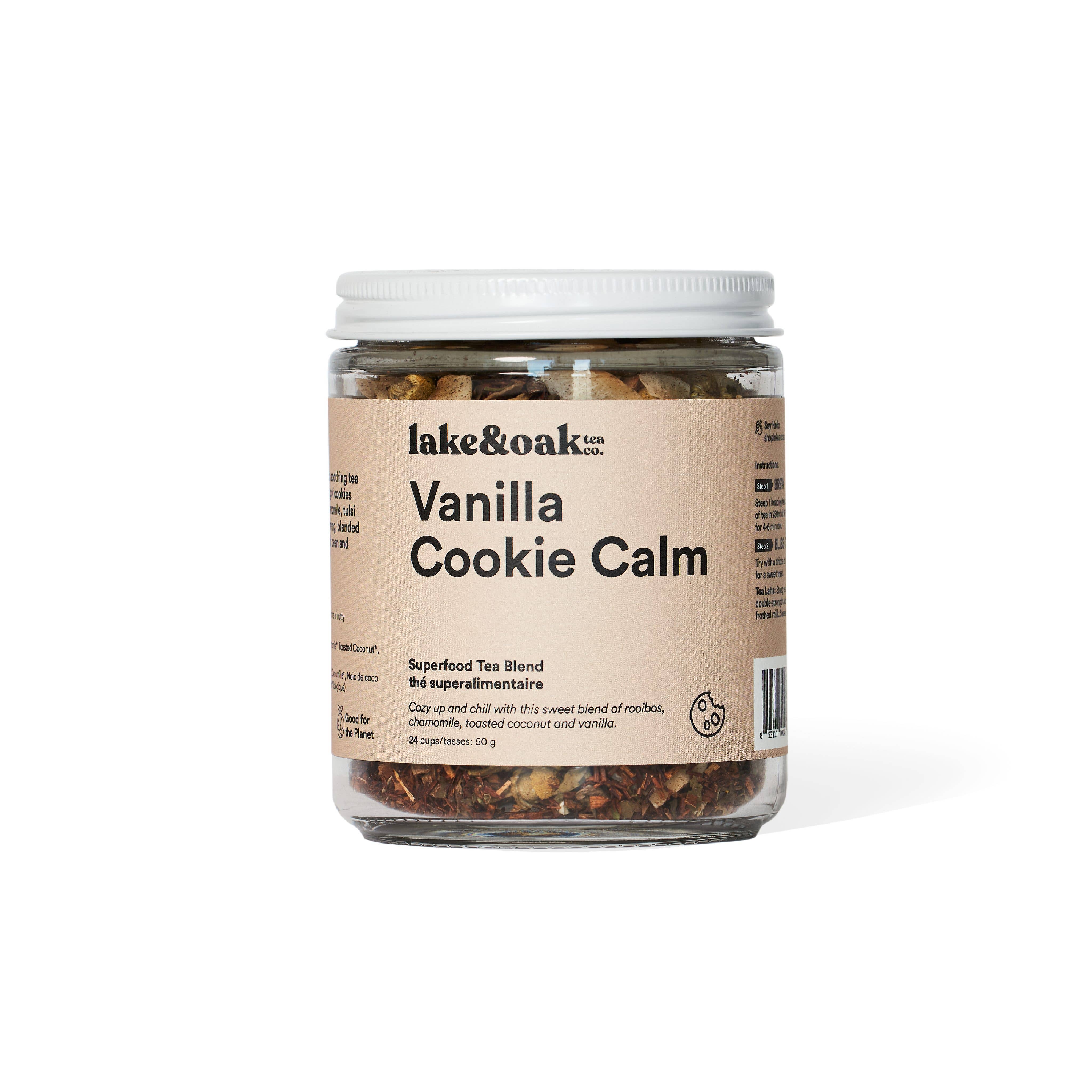 Lake & Oak Tea Co. - Vente Thé en vrac - Vanilla Cookie Calm - Mélange de thé Superfood1