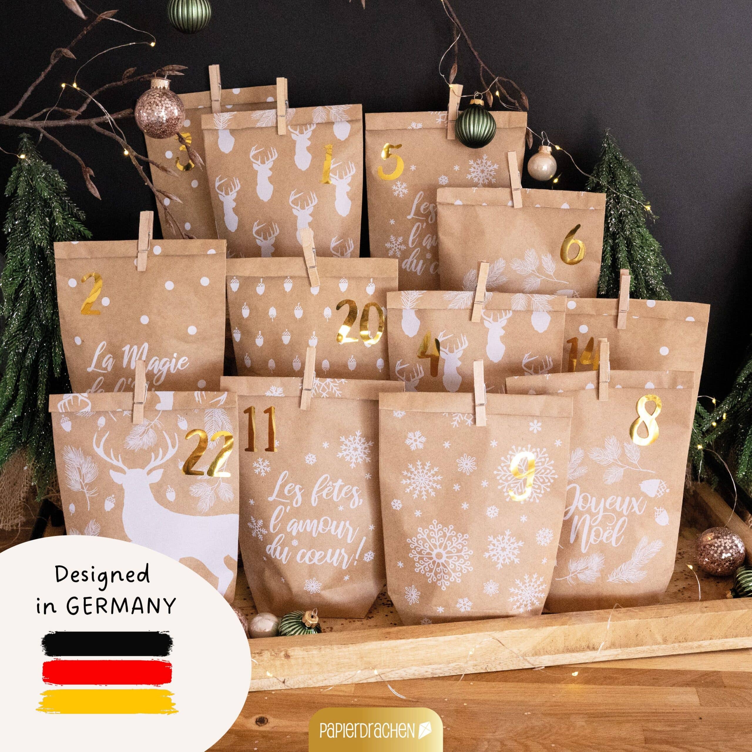 Papierdrachen - Wholesale Advent Calendar - Paper Kite Advent Calendar Cozy Winter White French5