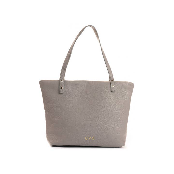 Læder Tote - Grå & Pink for engroshandel hos GVG Accessories