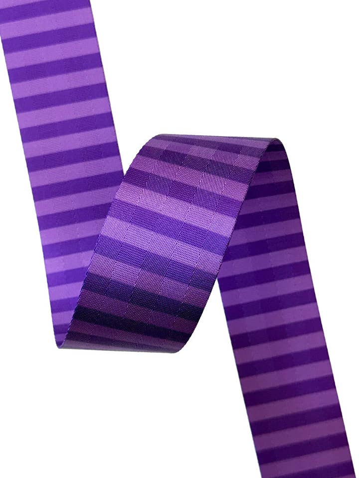 Purple Stripe - 2in Handle Webbing 12 yard roll for wholesale by Sassafras Lane Designs