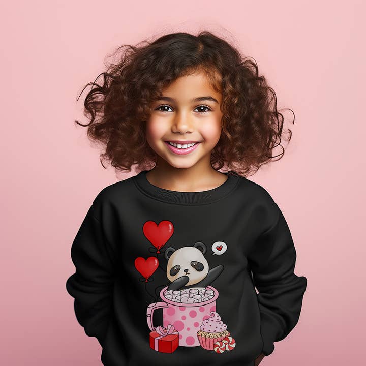 Peanut Bunny - Wholesale Sweatshirt - Kinderen - Panda Valentine Cocoa Cup sweatshirt voor kinderen2