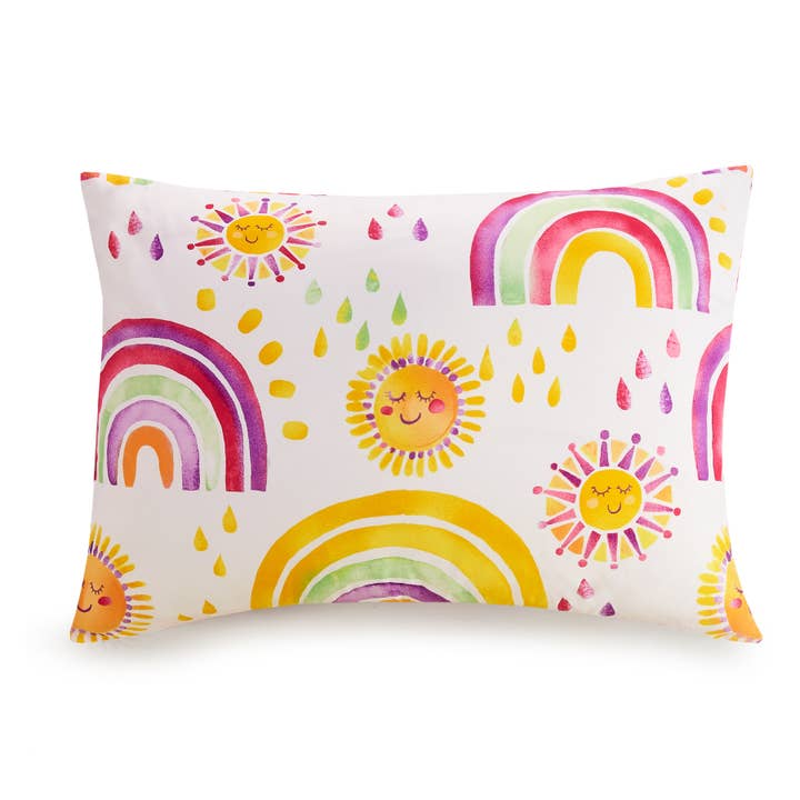PINK Rainbows & Suns Comforter Set (2pc/3pc) by Urban Playground for wholesale on Faire3