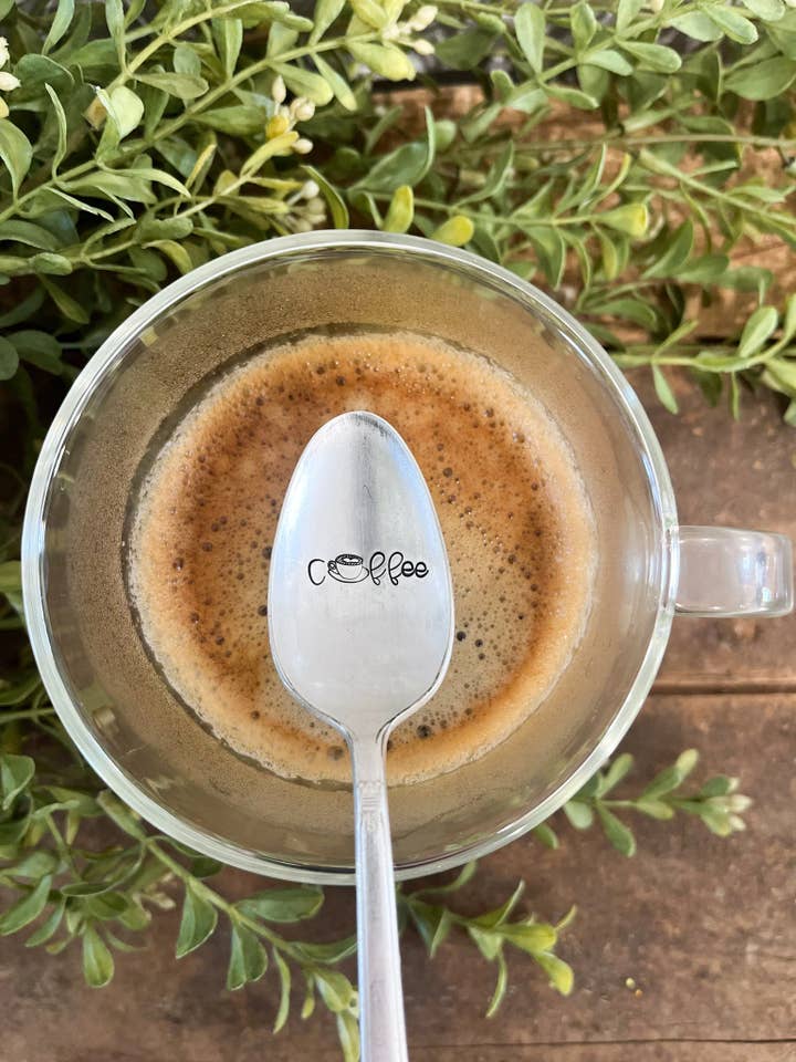 Coffee Cup Vintage Stamped Spoon for wholesale by The Sassy Barn