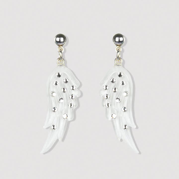 JP4 273-S: Silverängelvingeörhängen för wholesale av Glass Baron