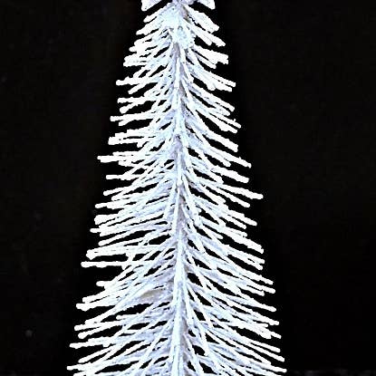 M10386WT- 8in Glitter Mini Country Needle Pine Tree for wholesale by Impressive Enterprises, Inc.