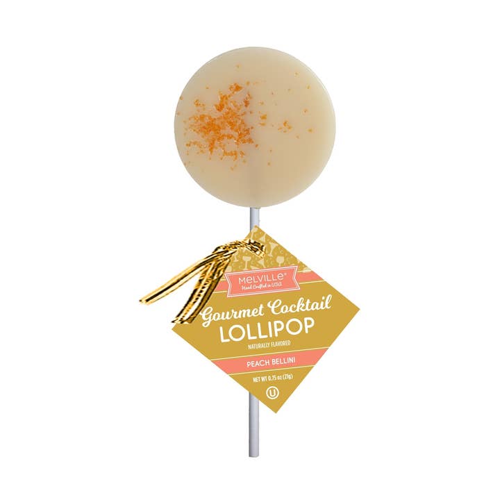 Gourmet Cocktail Lollipops - Peach Bellini for wholesale by Melville Candy Company